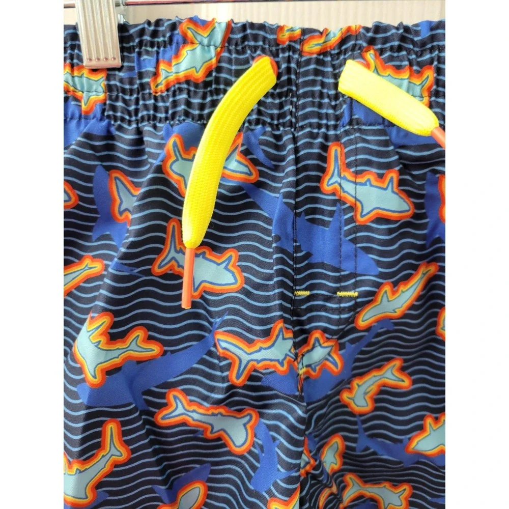 Laguna Swim Boys Shark Swim Trunks Size S (8) Blue NEW with Tags